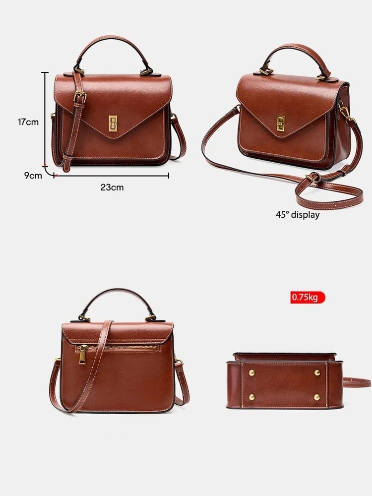 Sac à main femme en cuir café foncé, style bandoulière, parfait pour accessoiriser