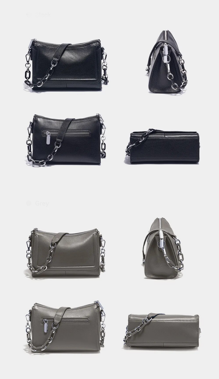 Sac bandoulière élégant en cuir végétalien rouge, style audacieux et chic, parfait pour l'automne.