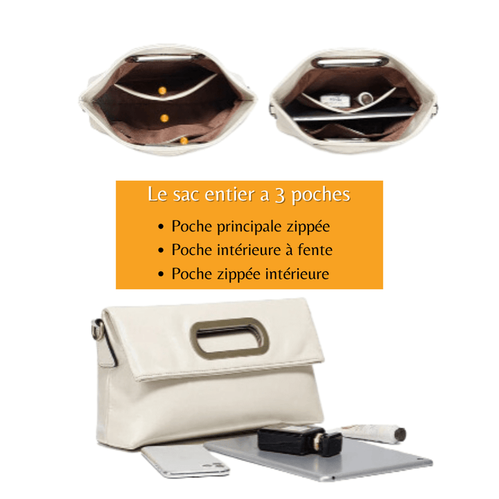 Sac femme Gabrielle en cuir souple, porté épaule, couleur taupe, un accessoire mode essentiel.