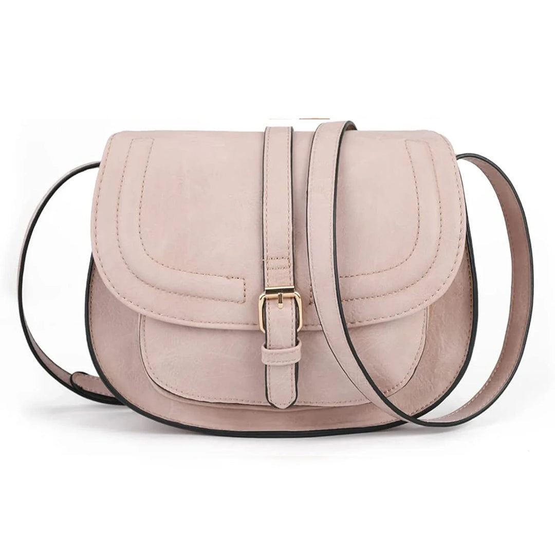 Sac bandoulière femme élégant avec rabat, similicuir noir, idéal pour le quotidien.