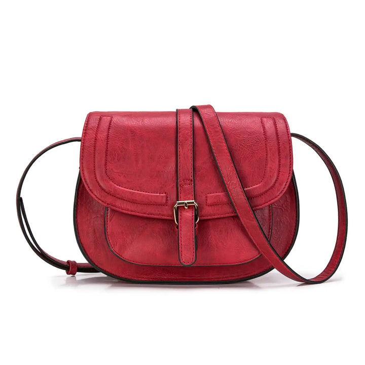 Sac à bandoulière compact et stylé pour femme, rabat sécurisé, similicuir de qualité.