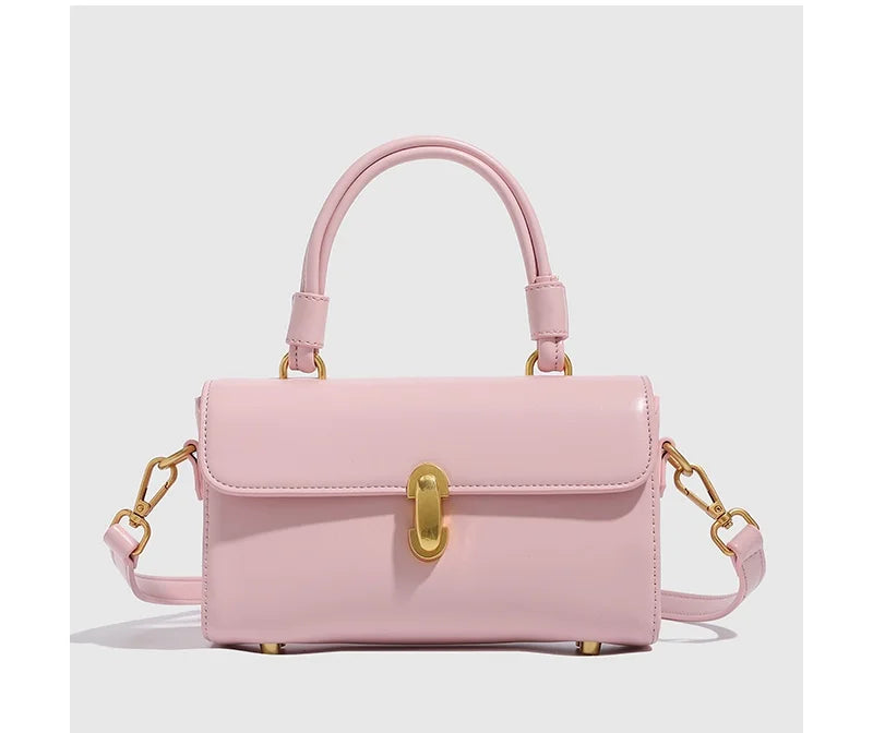 Sac bandoulière rose pâle en similicuir, idéal pour femme élégante, style minimaliste