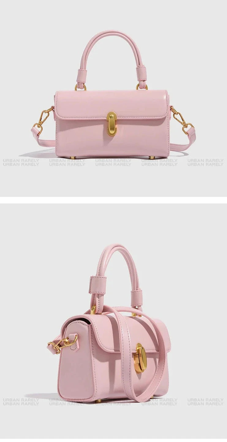 Sac femme en similicuir rose, bandoulière réglable, parfait petit sac mode élégant