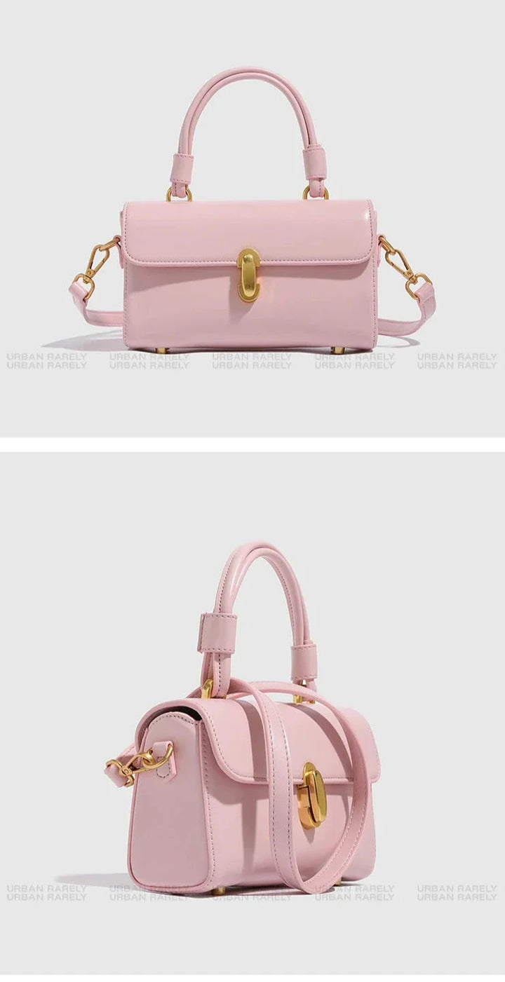 Sac femme en similicuir rose, bandoulière réglable, parfait petit sac mode élégant