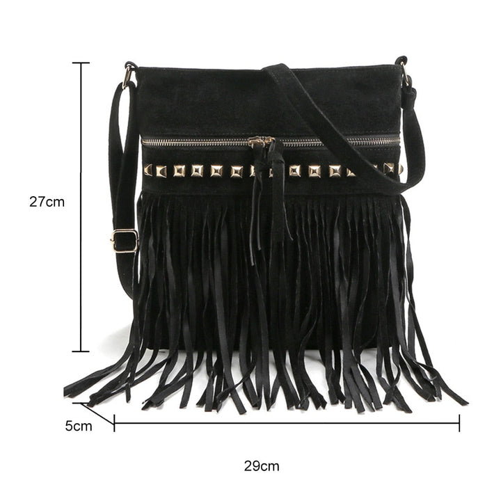 Sac à main bandoulière vintage pour femme, motif franges, idéal pour un look bohème chic