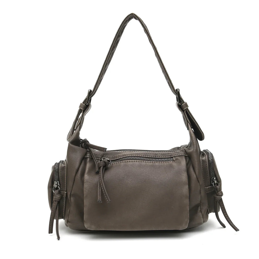 Sac à épaule femme rétro chic en similicuir délavé. Style intemporel et tendance.