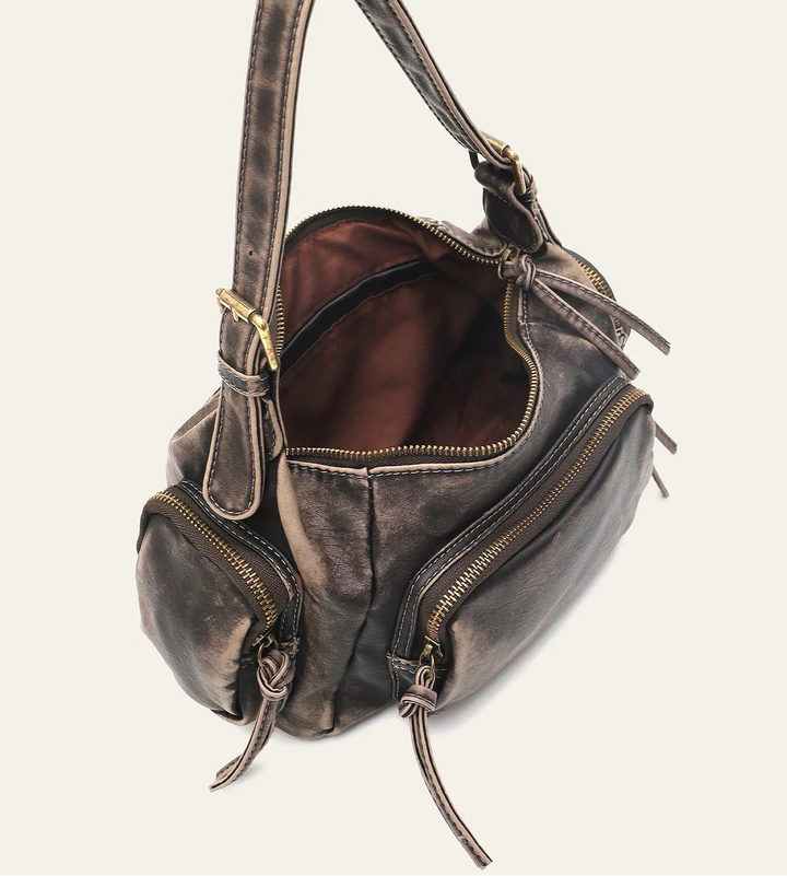 Sac à main femme style vintage, effet délavé. Grande capacité, très pratique.