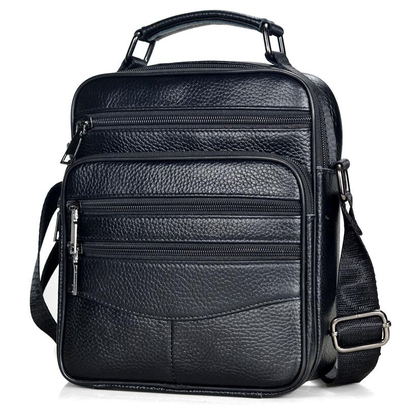 Sac bandoulière homme en cuir véritable marron, style vintage, porté épaule, accessoire ville élégant