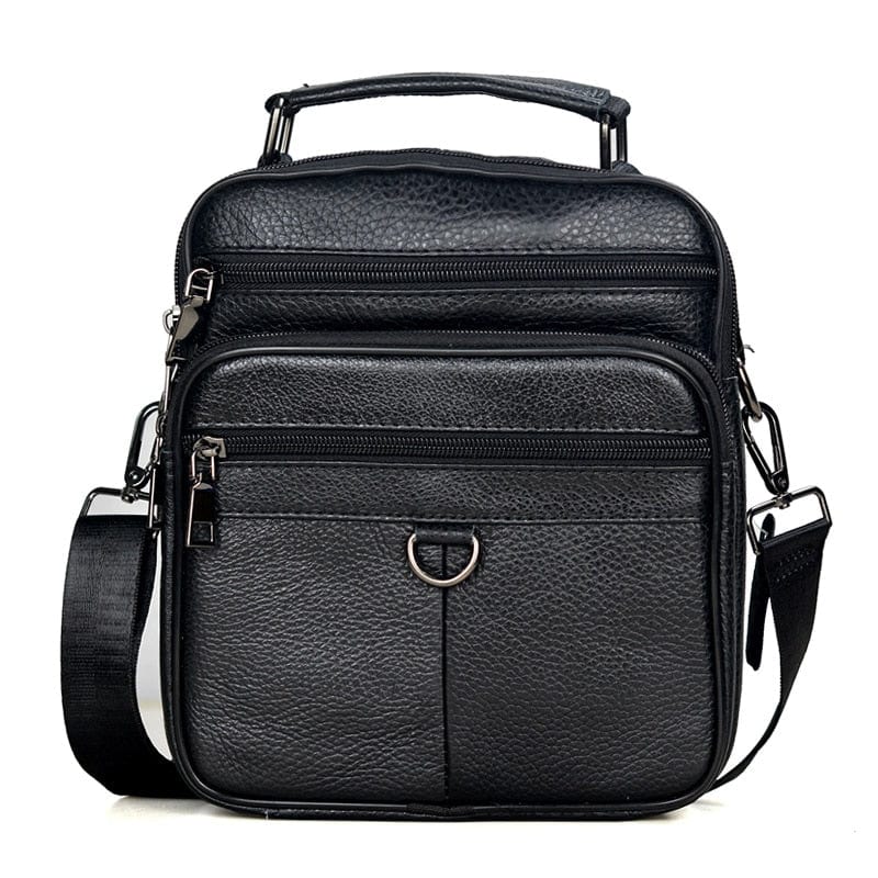 Sacoche homme en cuir avec bandoulière ajustable, porté croisé, style décontracté et chic