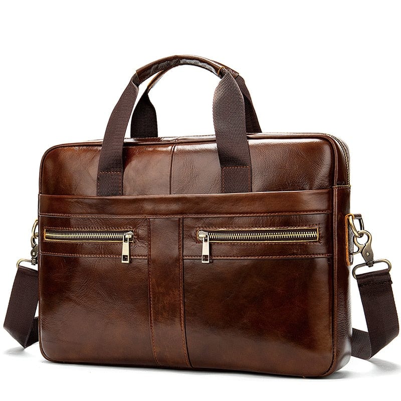 Sac à main bandoulière homme en cuir vegan, aspect naturel, pour usage professionnel