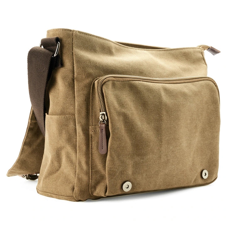 Sac messager homme multipoches pour une organisation facile et un accès rapide à vos essentiels en toile.