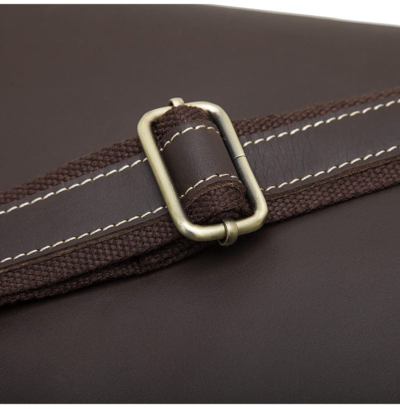 Sac homme en cuir, photo studio, fond neutre, mettant en valeur son design épuré et moderne