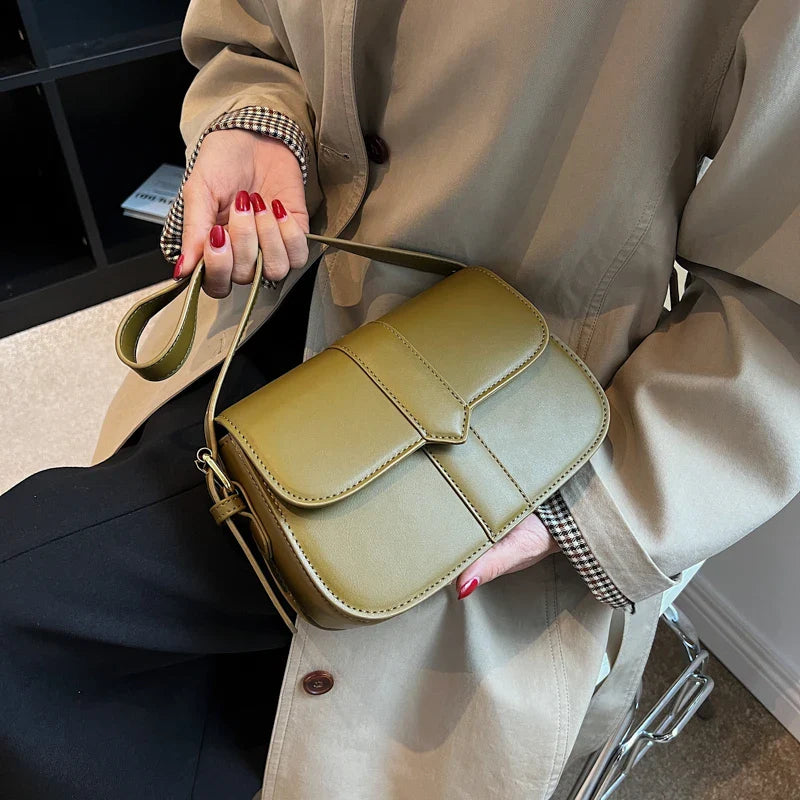 Sac à main femme kaki chic avec bandoulière réglable, style moderne