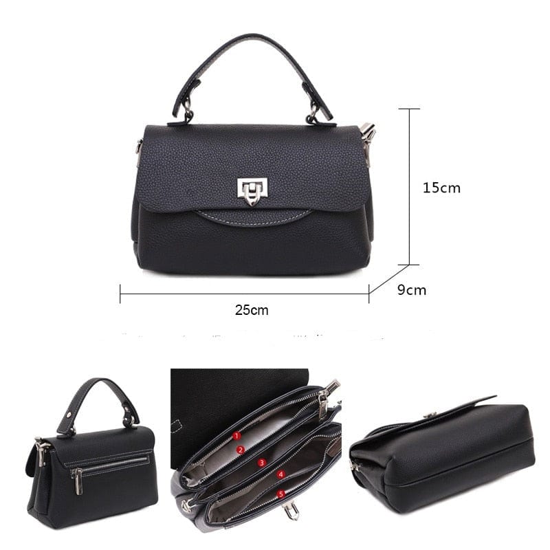 Sac bandoulière élégant en cuir pour femme, posé sur une table, style fourre-tout spacieux et chic.