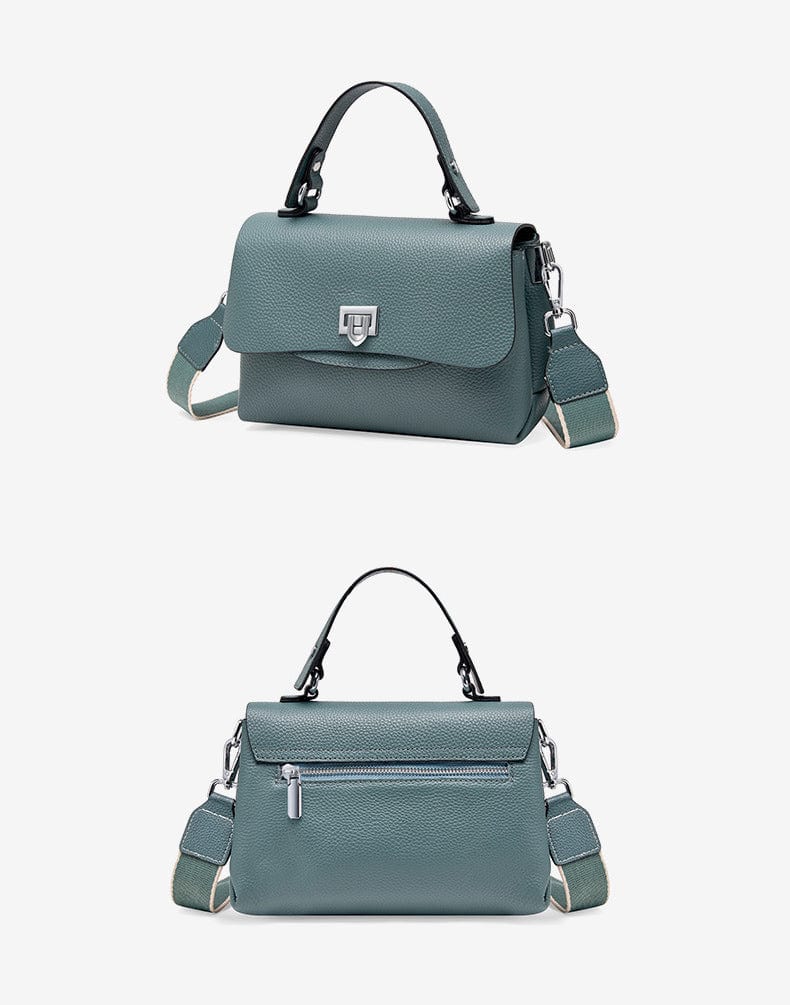 Sac bandoulière en cuir gris perle, accessoire chic et polyvalent pour femme, esprit moderne et raffiné.