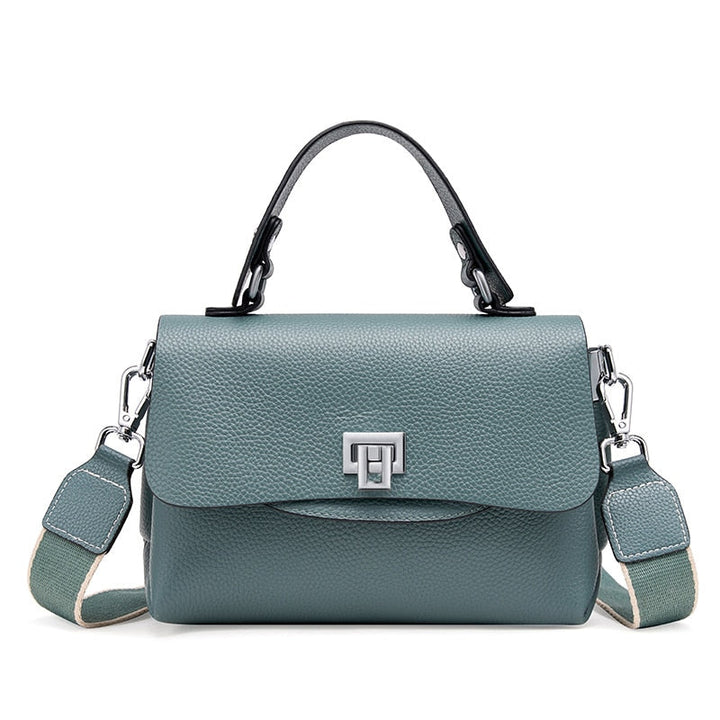 Sac bandoulière en cuir véritable marron, doté d'une sangle ajustable, accessoire mode indispensable pour femme.