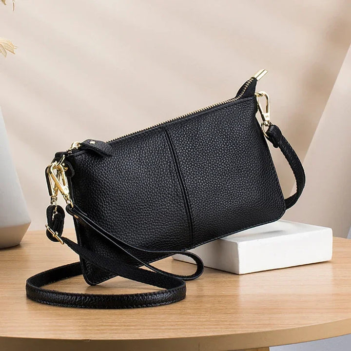 Sac à bandoulière rectangulaire élégant pour femme, en cuir synthétique, look quotidien.