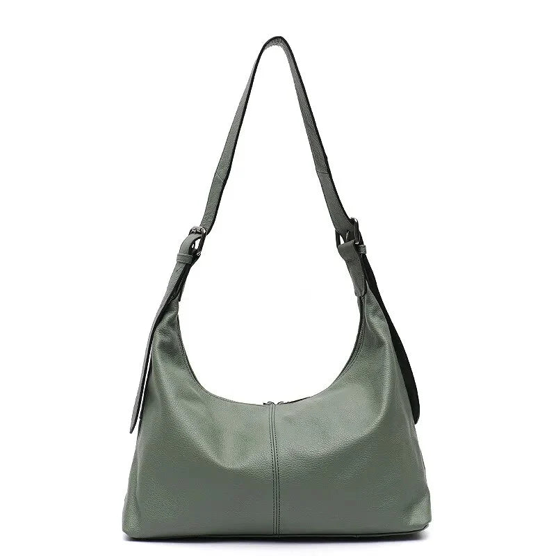 Maroquinerie femme: sac bandoulière souple couleur sauge, un accessoire intemporel