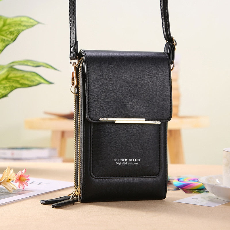Sac compact pour femmes avec écran tactile, parfait pour garder votre téléphone à portée de main en toute élégance.