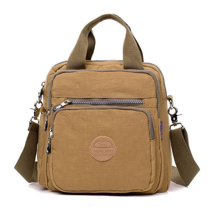 "Sac bandoulière femme imperméable 3-en-1, élégant, couleurs variées, design polyvalent, poches zippées, style chic."