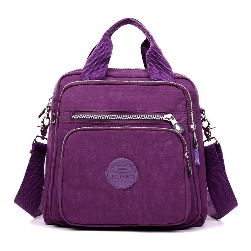 "Sac bandoulière femme imperméable 3-en-1, élégant, couleurs variées, design polyvalent, poches zippées, style chic."