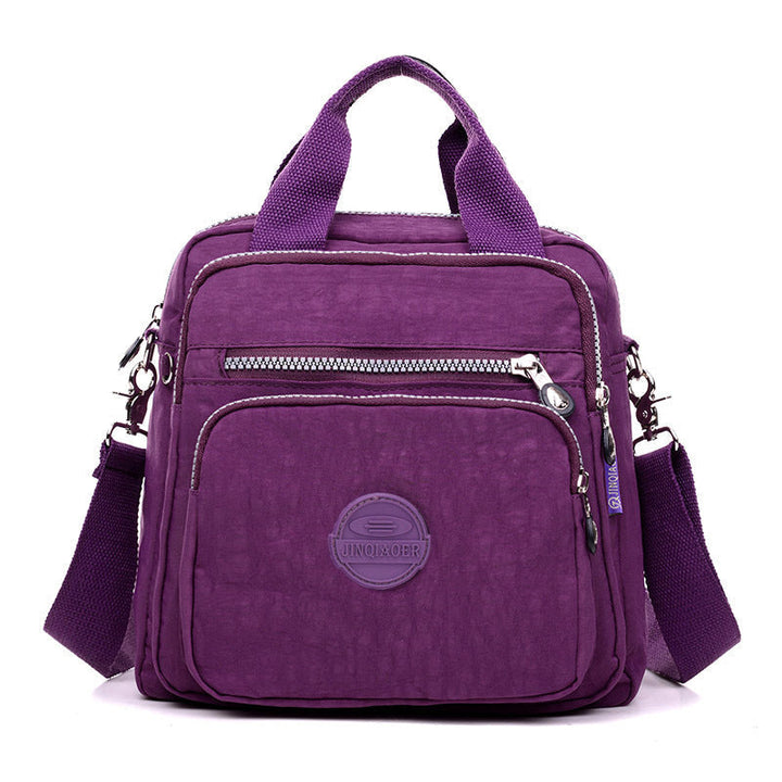 "Sac bandoulière femme imperméable 3-en-1, élégant, couleurs variées, design polyvalent, poches zippées, style chic."