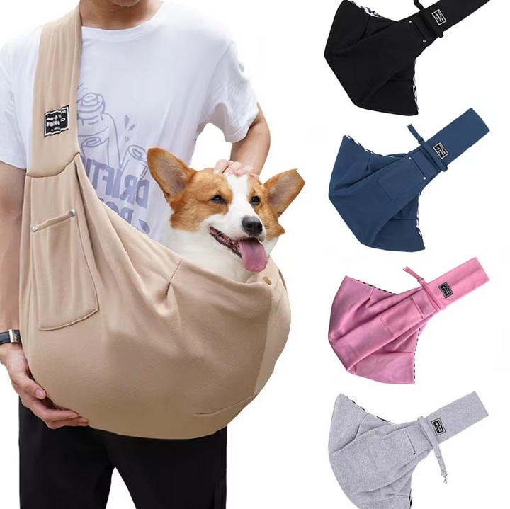 Sac bandoulière pour chien et chat. Transport confortable et sécurisé. Idéal pour promenades et voyages.