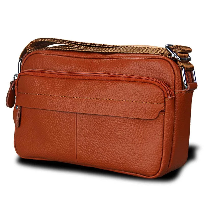 Sac besace femme élégant en cuir synthétique marron/camel avec bandoulière, parfait pour le quotidien et l'organisation.