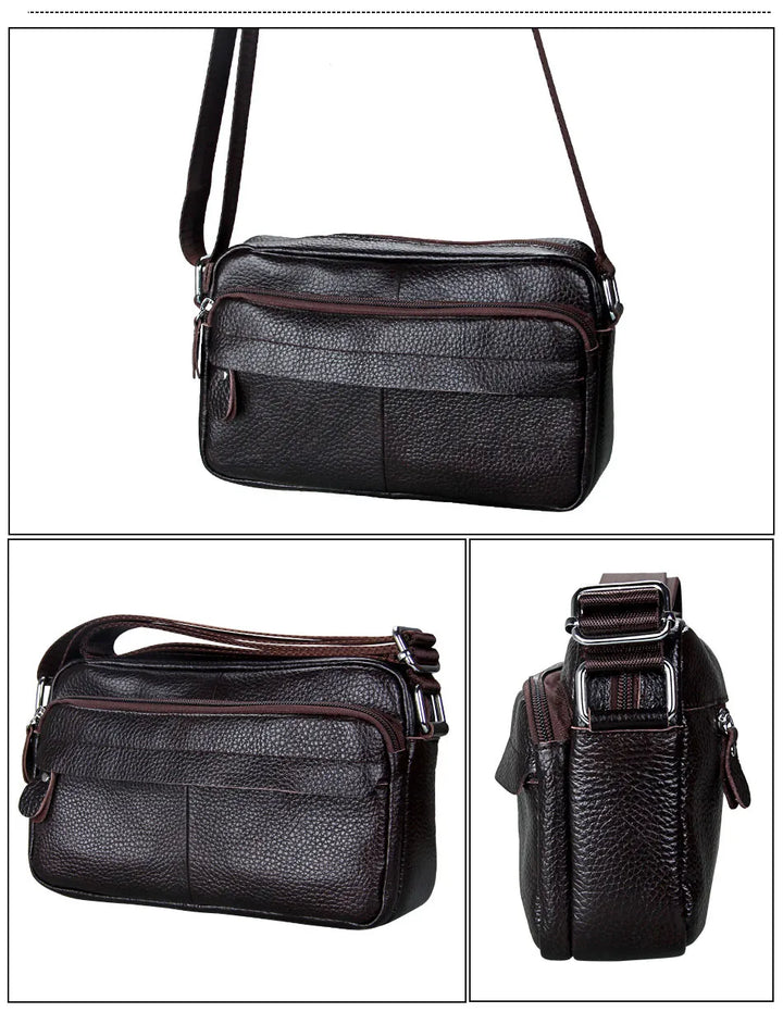 Sac besace femme organisé en cuir synthétique couleur camel, avec bandoulière. Accessoire élégant pour un usage quotidien.