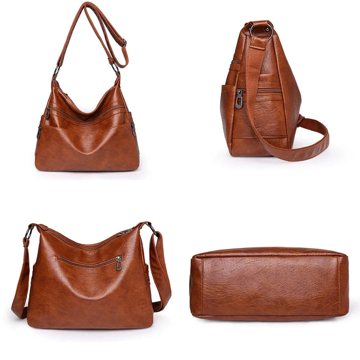 Sac besace femme en similicuir, portable à l'épaule ou en bandoulière, pour un look chic.