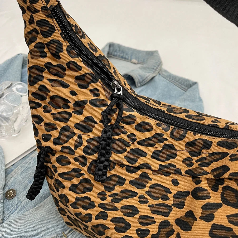 Sac bandoulière femme léopard marron/café, design tendance et chic pour le quotidien.