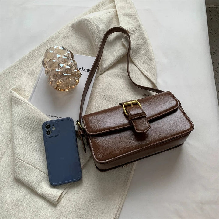 Sac besace femme en cuir PU gris, polyvalent, parfait pour ville ou soirée