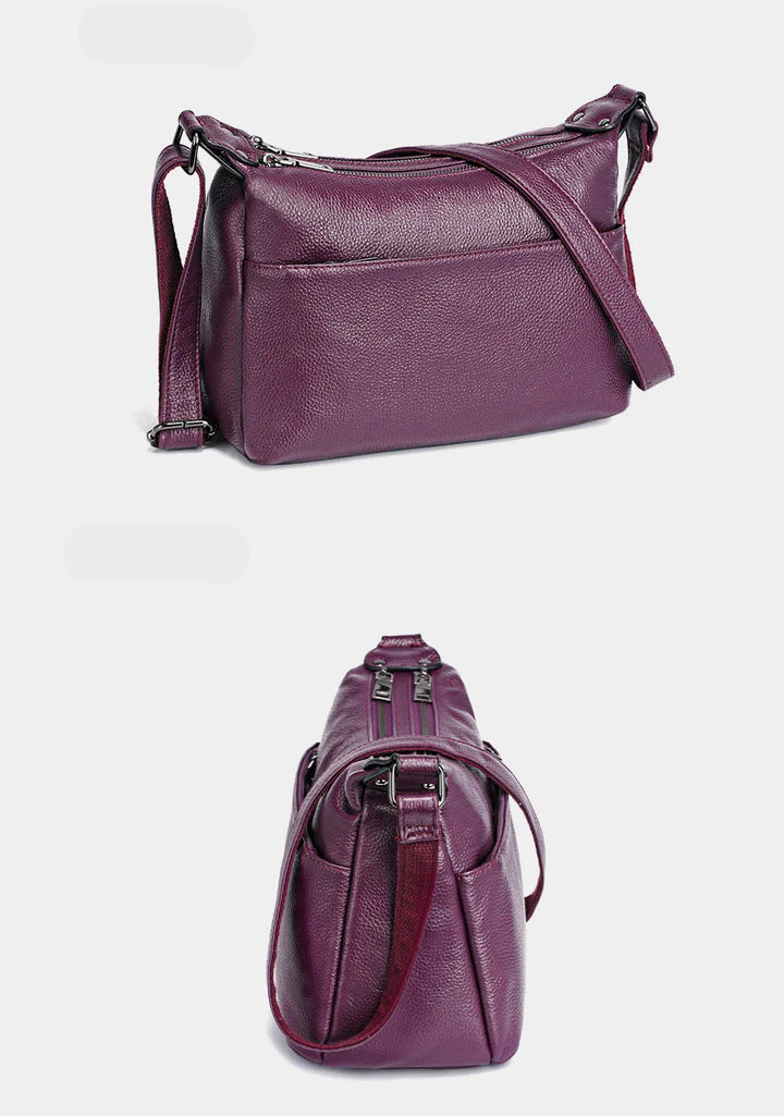 Sac besace pour femme en cuir PU rouge foncé, design élégant, parfait pour usage quotidien et mode