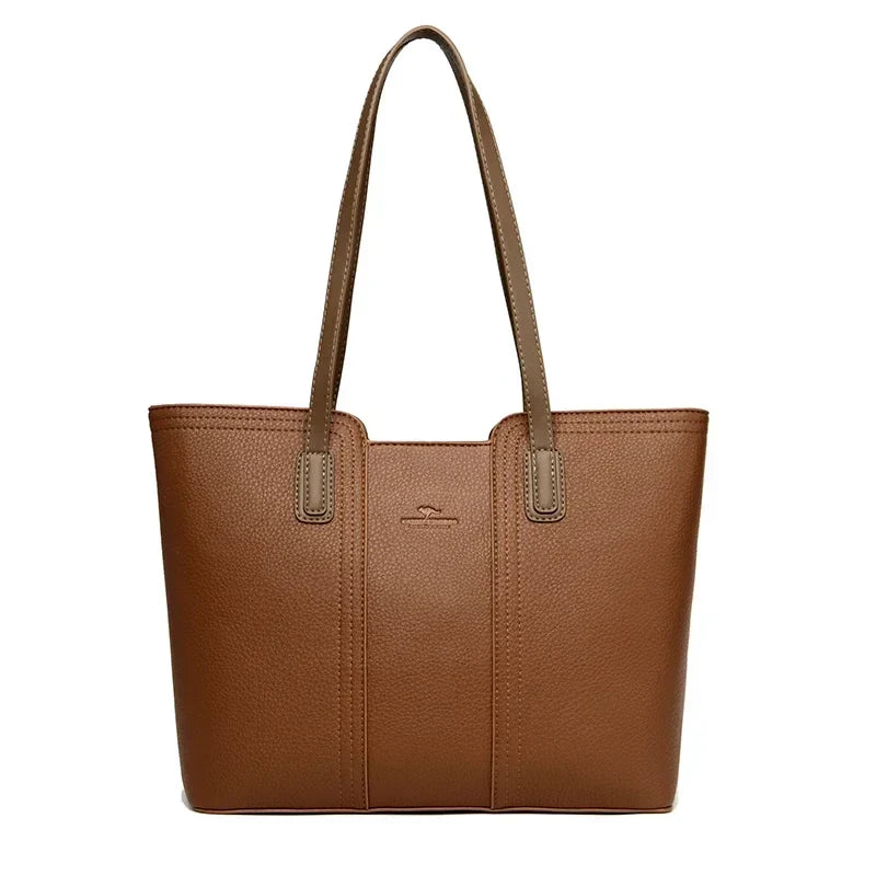 Grand sac cabas pratique et chic pour femme, en similicuir, avec fermeture éclair et organisateur intégré.