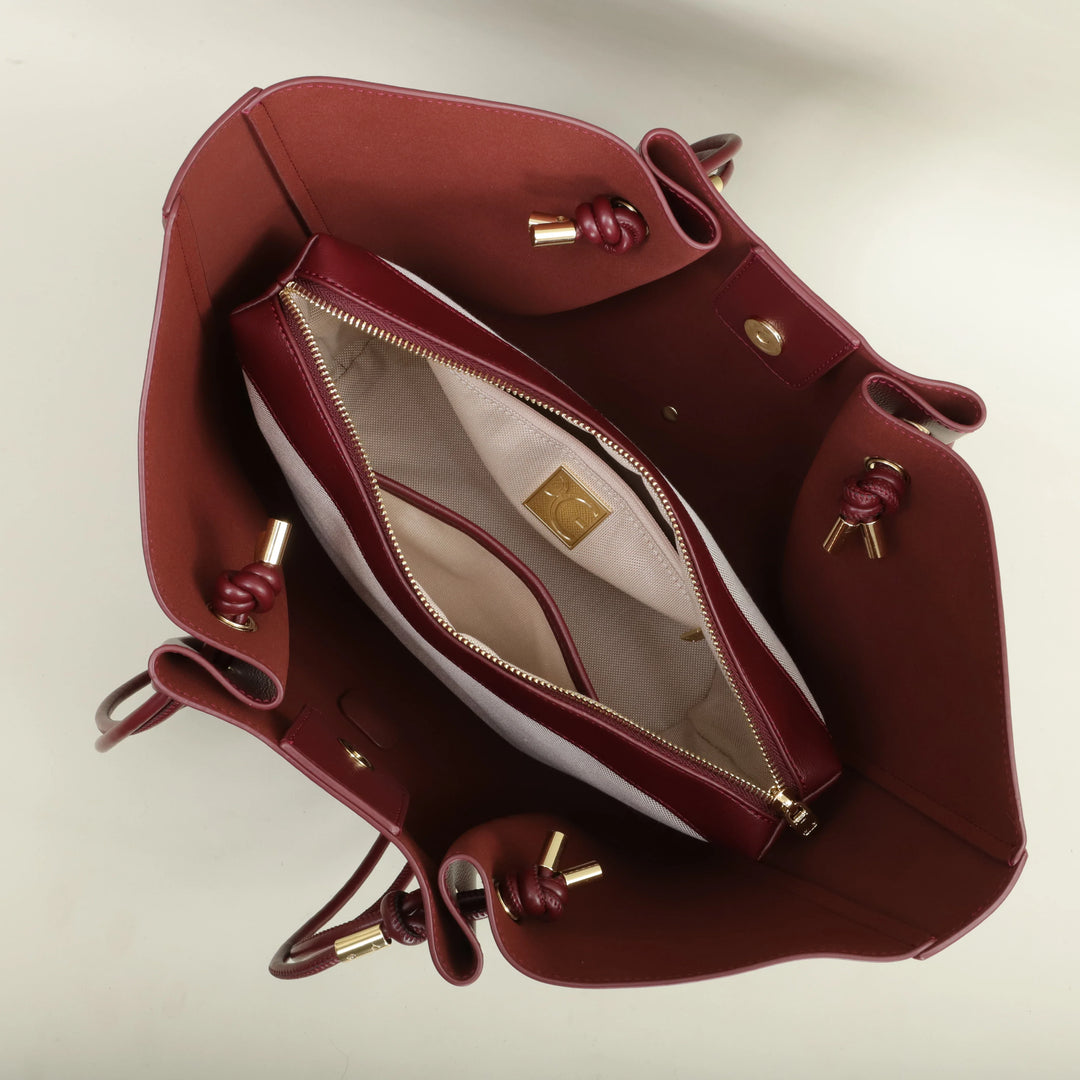 Assortiment de sacs cabas Colette en cuir vegan de différentes couleurs, présentant la gamme pour femme.