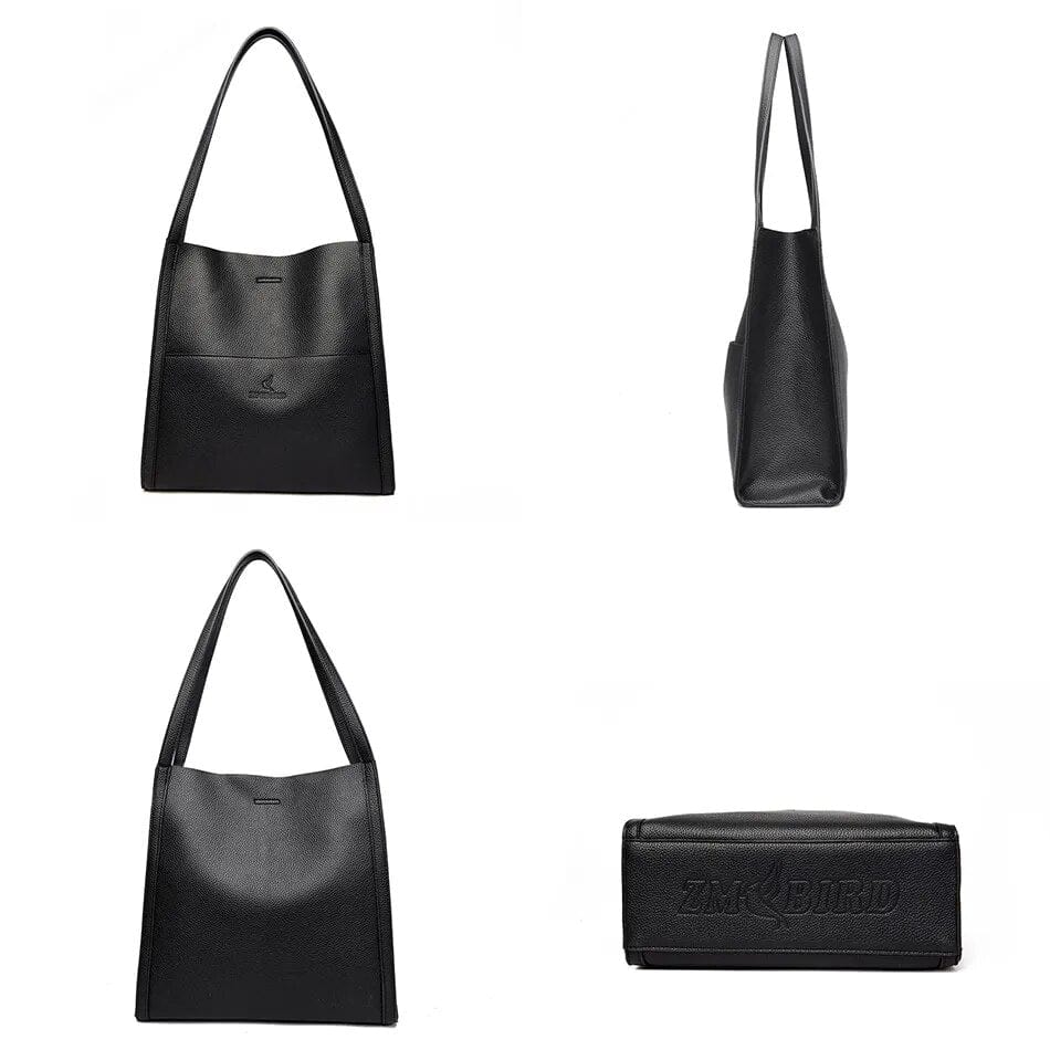 Sac journalier Gabriela en cuir avec ses finitions métalliques dorées, un accessoire femme sophistiqué.