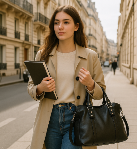 "Sac cabas en cuir PU souple noir, élégant et spacieux, avec fermeture zippée et bandoulière pour un style pratique."