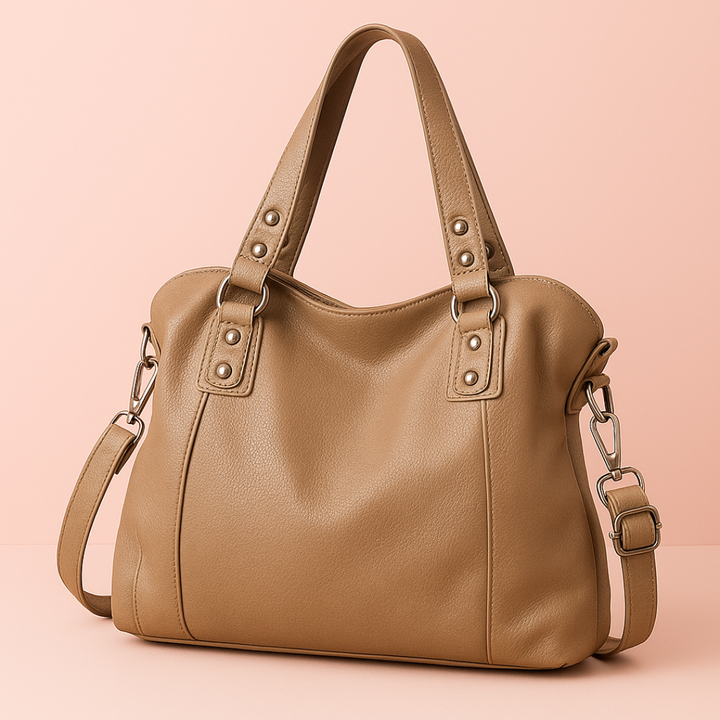 "Sac cabas en cuir PU souple noir, élégant et spacieux, avec fermeture zippée et bandoulière pour un style pratique."