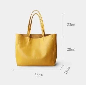 "Sac cabas en cuir véritable noir, élégant et spacieux, accessoire femme moderne."