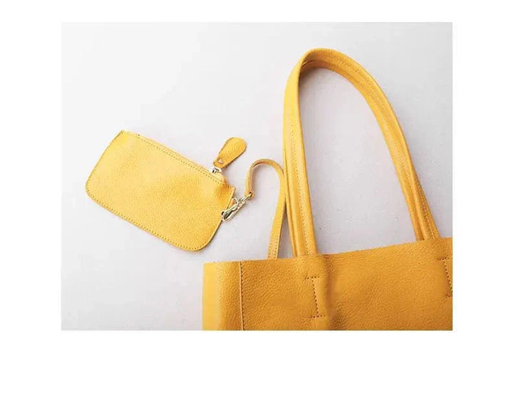 "Sac cabas en cuir véritable noir, élégant et spacieux, accessoire femme moderne."