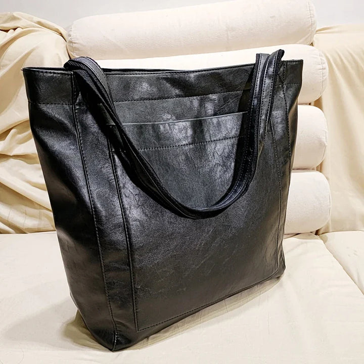 Sac cabas femme élégant en cuir PU, parfait pour les loisirs, le bureau ou les voyages.