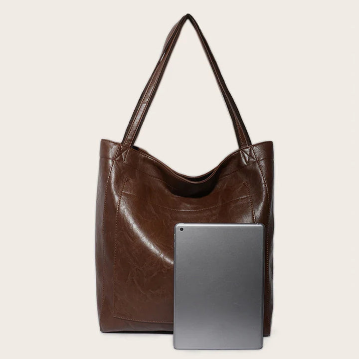 Sac cabas femme en cuir PU, style classique et intemporel, accessoire de mode indispensable.