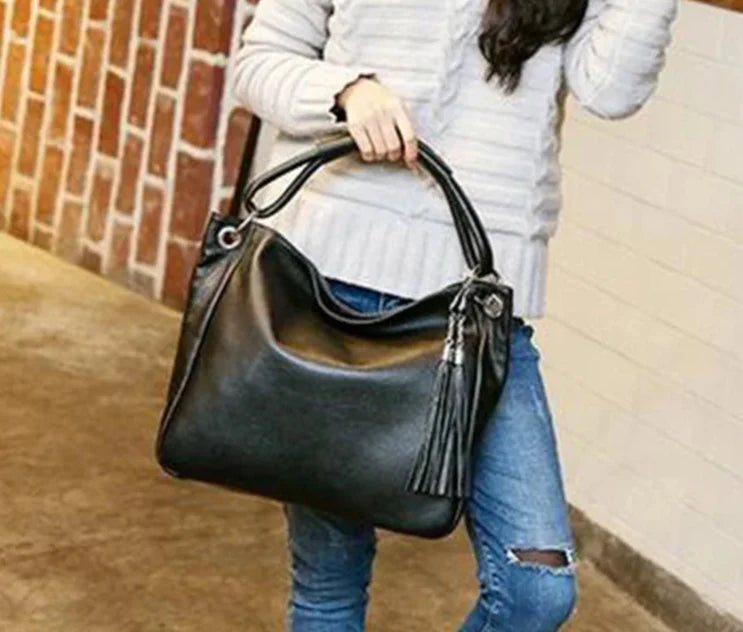 Sac cabas femme en cuir véritable vert forêt, design moderne, bandoulière réglable pour le confort