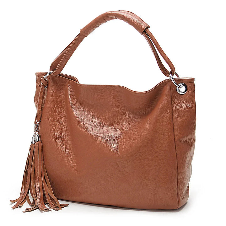 Sac cabas femme en cuir véritable marron, style moderne, accessoire de mode polyvalent