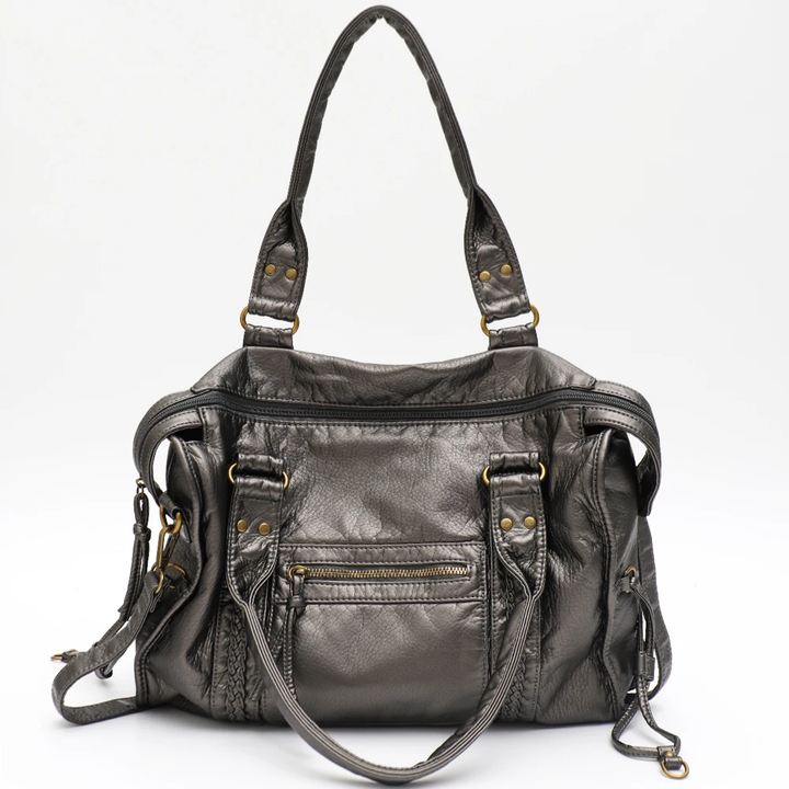 Sac cabas grand format pour femme, design souple en similicuir. Idéal pour transporter vos essentiels avec style.
