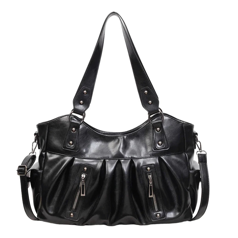 Sac cabas femme élégant en similicuir couleur café, parfait pour les cours, le travail et le quotidien.