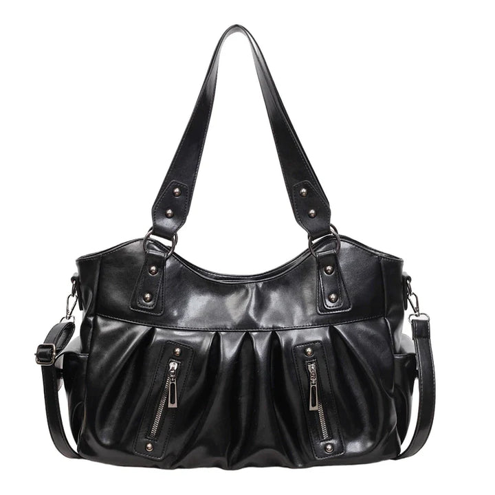 Sac cabas femme élégant en similicuir couleur café, parfait pour les cours, le travail et le quotidien.