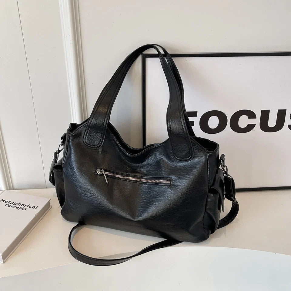 Sac cabas quotidien pour femme, avec compartiments, en similicuir de haute qualité, très pratique.