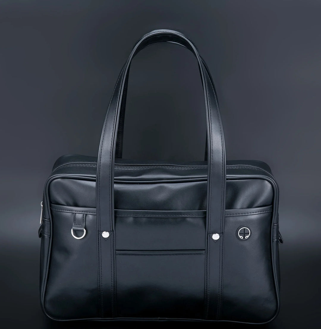 Sac lycéenne rose en cuir PU, grande capacité, avec anses et bandoulière, style femme.