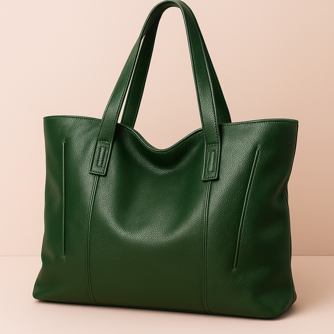 Sac cabas grand format en cuir souple camel avec fermeture zippée, idéal pour femme moderne et élégante.